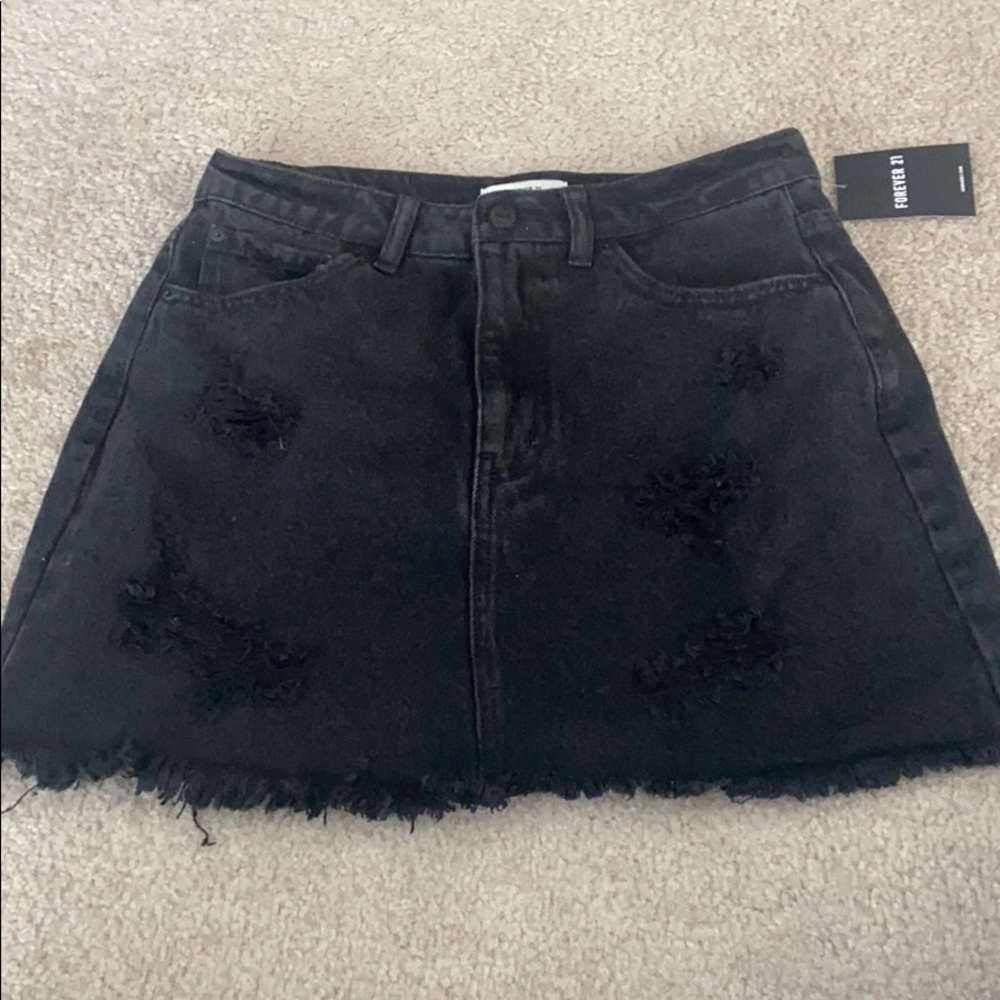 Forever 21 Black Jean Skirt
